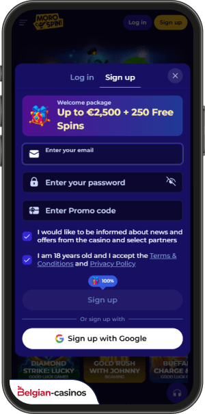 aanmelden bij morospin casino